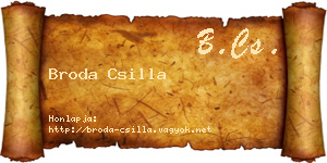 Broda Csilla névjegykártya